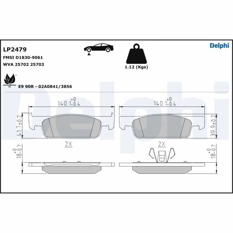 DELPHI LP2479 Fren Balatası 410602581R uygun fiyat hızlı kargo