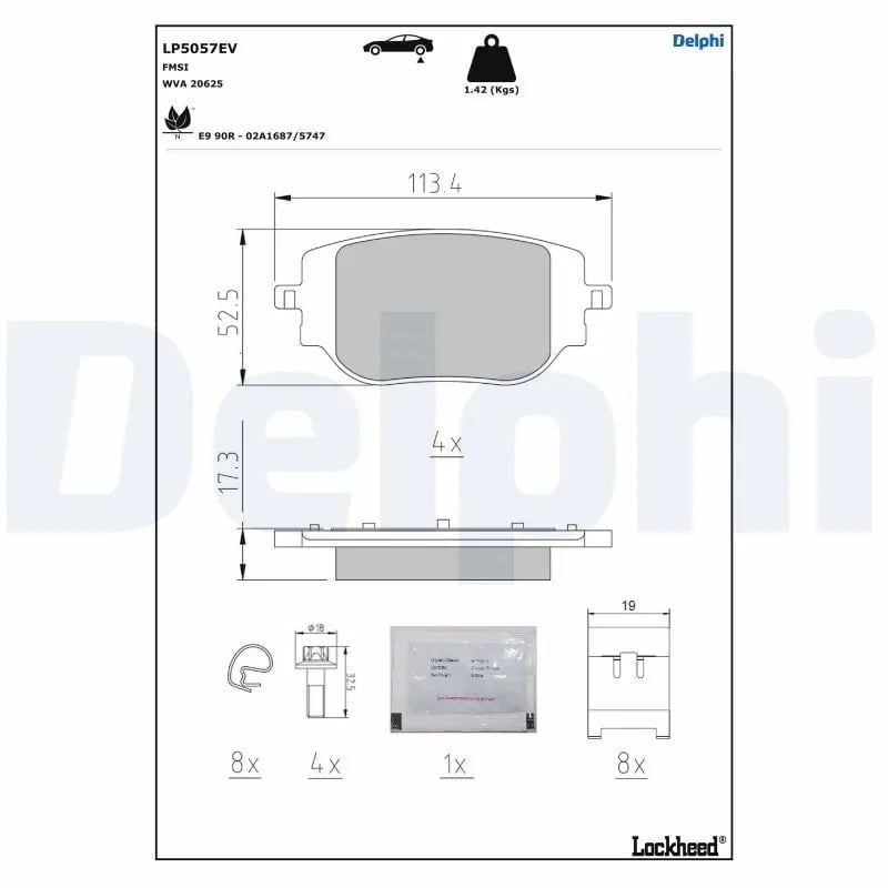 DELPHI LP5057EV Fren Balatası 1673597480 uygun fiyat hızlı kargo