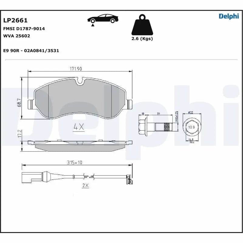 DELPHI LP2661 Fren Balatası 1763915 uygun fiyat hızlı kargo