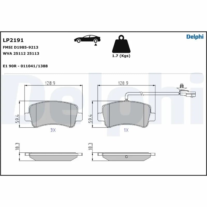 DELPHI LP2191 Fren Balatası 440601147R uygun fiyat hızlı kargo