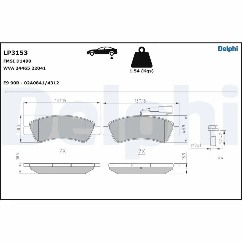 DELPHI LP3153 Fren Balatası 1612434180 uygun fiyat hızlı kargo