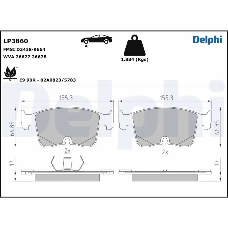 DELPHI LP3860 Fren Balatası 2639694 uygun fiyat hızlı kargo