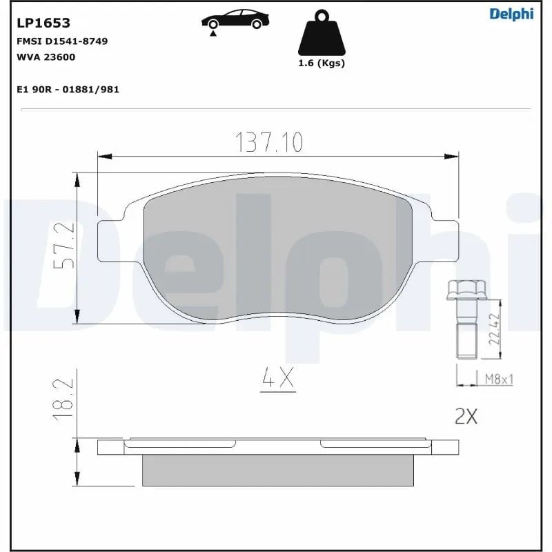 DELPHI LP1653 Fren Balatası 1014029390 uygun fiyat hızlı kargo