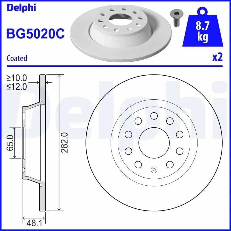 DELPHI BG5020C Fren Diski 1K0615601AD uygun fiyat hızlı kargo