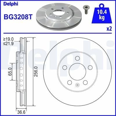 DELPHI BG3208T Fren Diski 6R0615301 uygun fiyat hızlı kargo