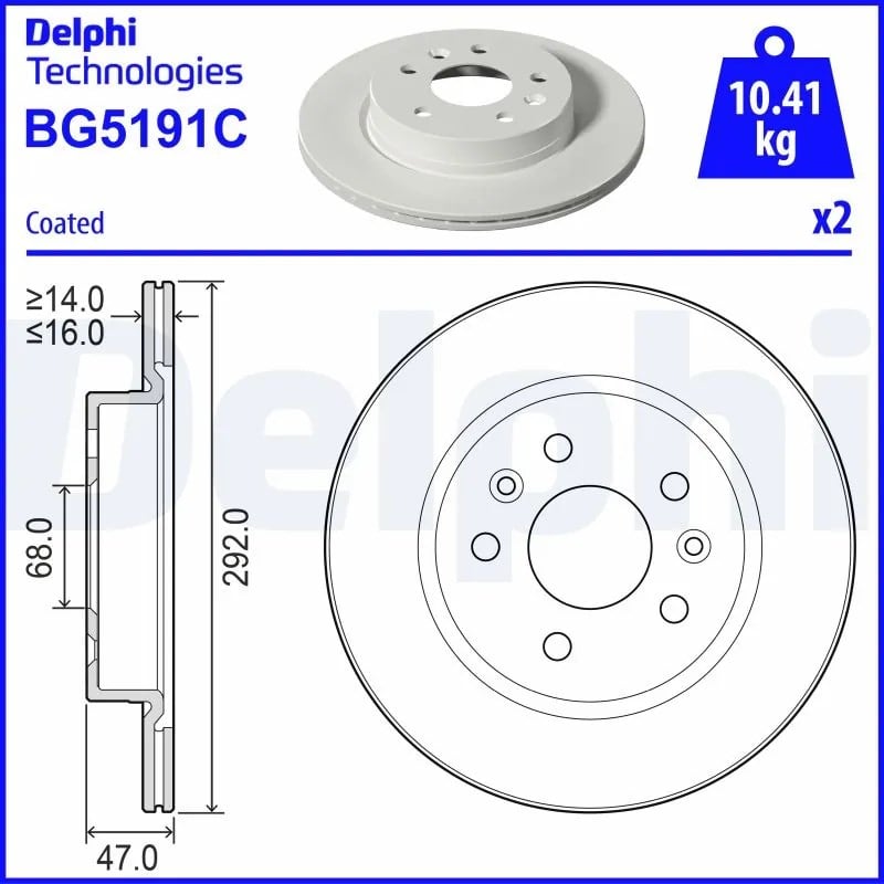 DELPHI BG5191C Fren Diski 4204232000 uygun fiyat hızlı kargo