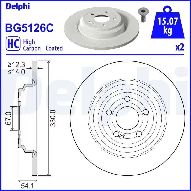 DELPHI BG5126C Fren Diski 1674238700 uygun fiyat hızlı kargo