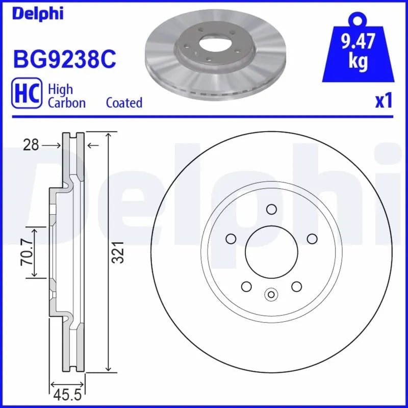 DELPHI BG9238C Fren Diski 13517853 uygun fiyat hızlı kargo