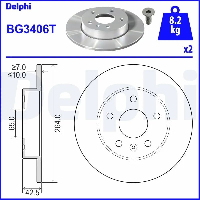 DELPHI BG3406T Fren Diski 1605128 uygun fiyat hızlı kargo