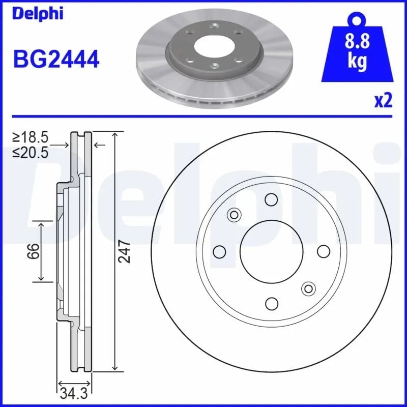 DELPHI BG2444 Fren Diski 1611841180 uygun fiyat hızlı kargo