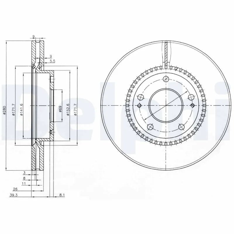 DELPHI BG3861C Fren Diski 1011844900 uygun fiyat hızlı kargo