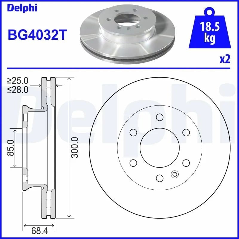 DELPHI BG4032T Fren Diski 2E0615301 uygun fiyat hızlı kargo