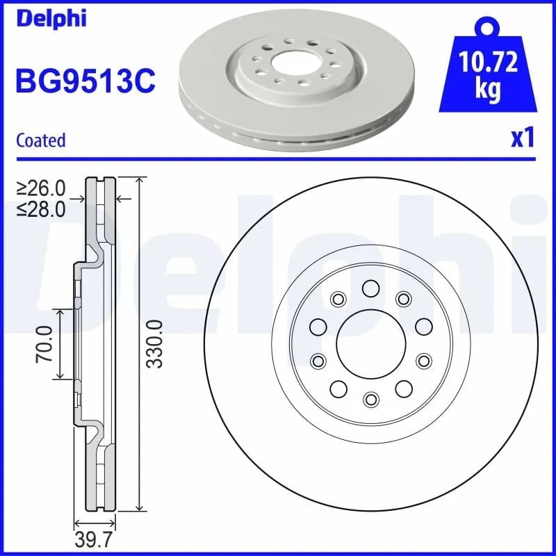 DELPHI BG9513C Fren Diski 52109375 uygun fiyat hızlı kargo
