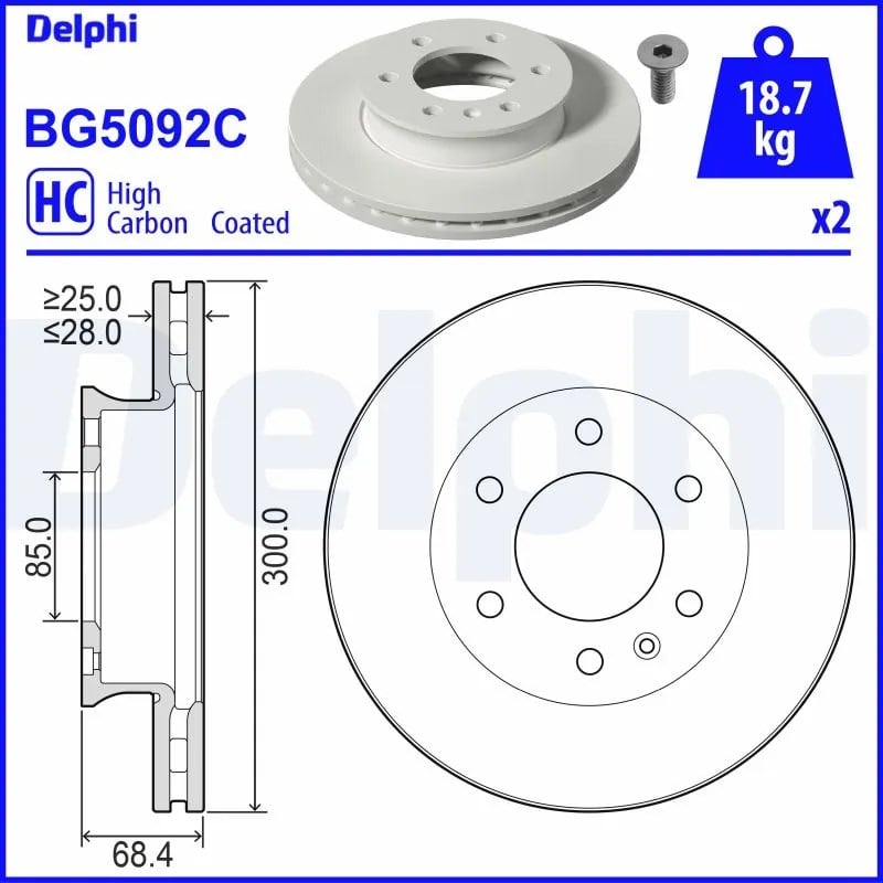DELPHI BG5092C Fren Diski 9104210000 uygun fiyat hızlı kargo