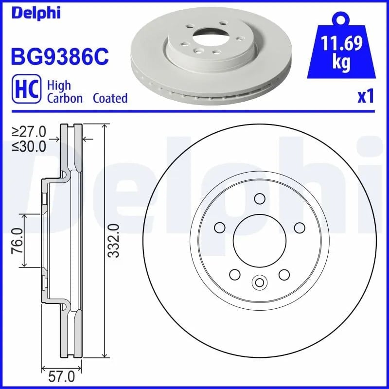 DELPHI BG9386C Fren Diski 2H6615301 uygun fiyat hızlı kargo
