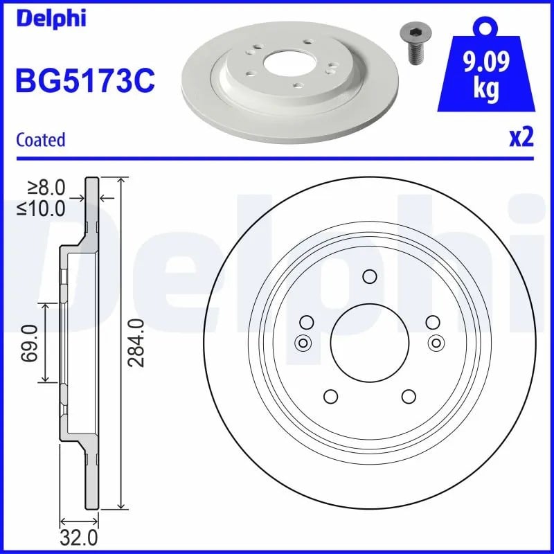 DELPHI BG5173C Fren Diski 58411J9500 uygun fiyat hızlı kargo
