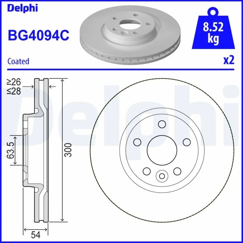 DELPHI BG4094C Fren Diski 1379965 uygun fiyat hızlı kargo