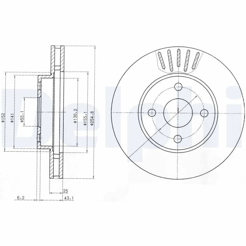 DELPHI BG3781 Fren Diski 43512 13030 uygun fiyat hızlı kargo