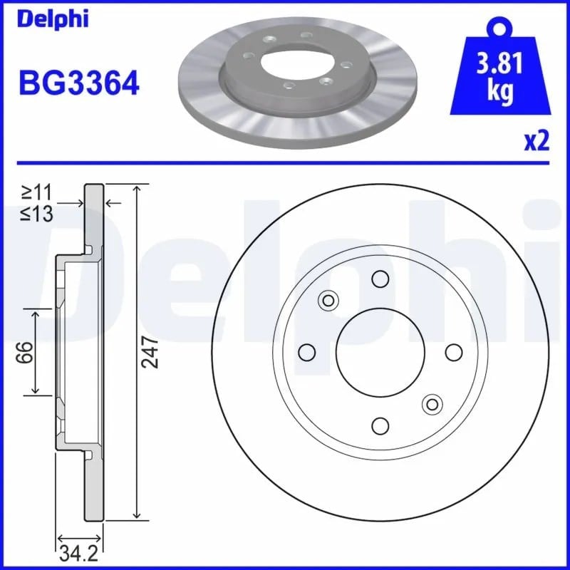 DELPHI BG3364 Fren Diski 1618860480 uygun fiyat hızlı kargo