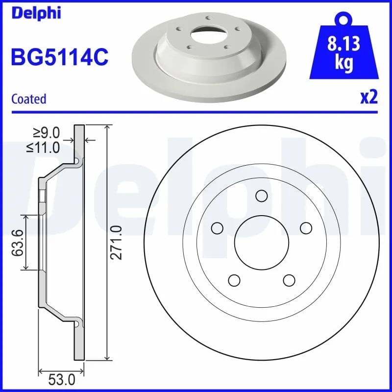 DELPHI BG5114C Fren Diski 2413300 uygun fiyat hızlı kargo