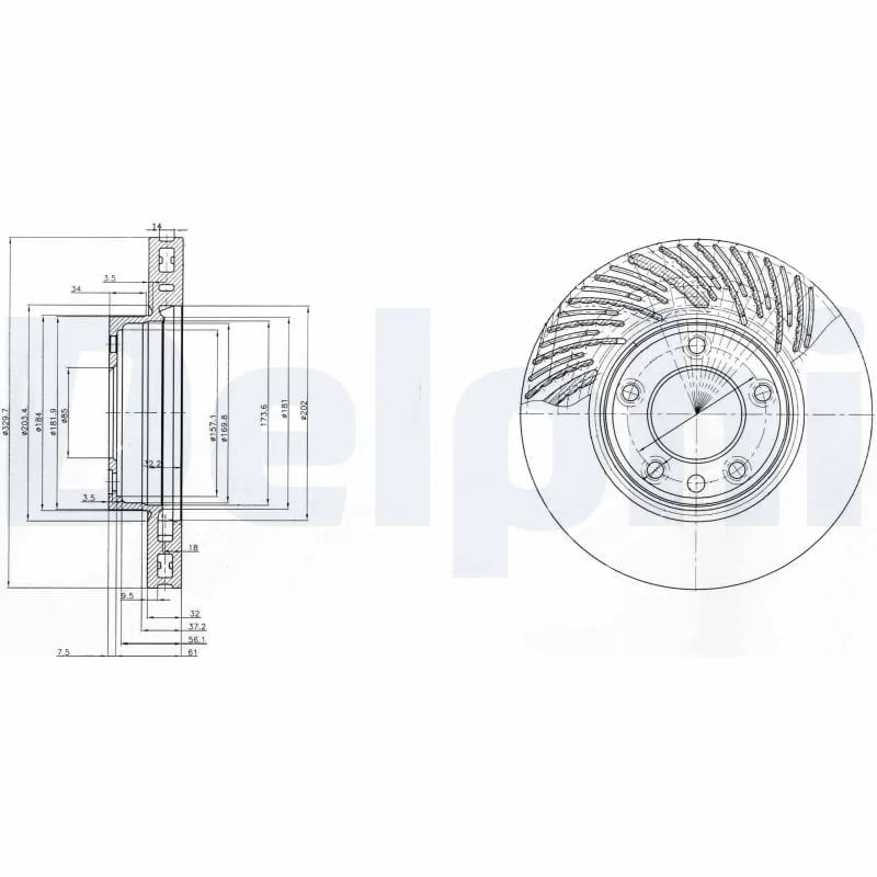 DELPHI BG9773 Fren Diski 7L6615301D uygun fiyat hızlı kargo