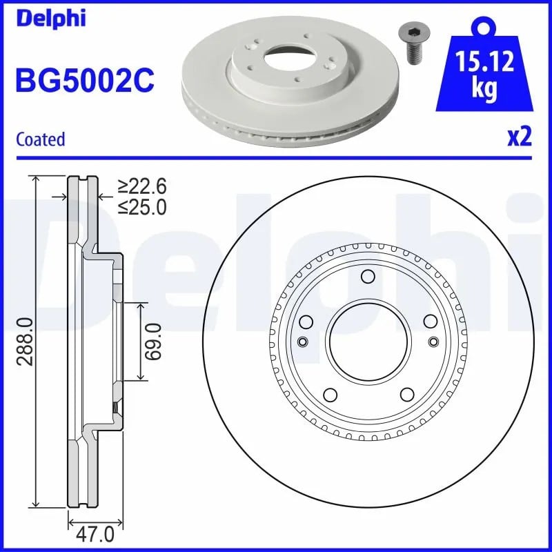 DELPHI BG5002C Fren Diski 51712G4000 uygun fiyat hızlı kargo