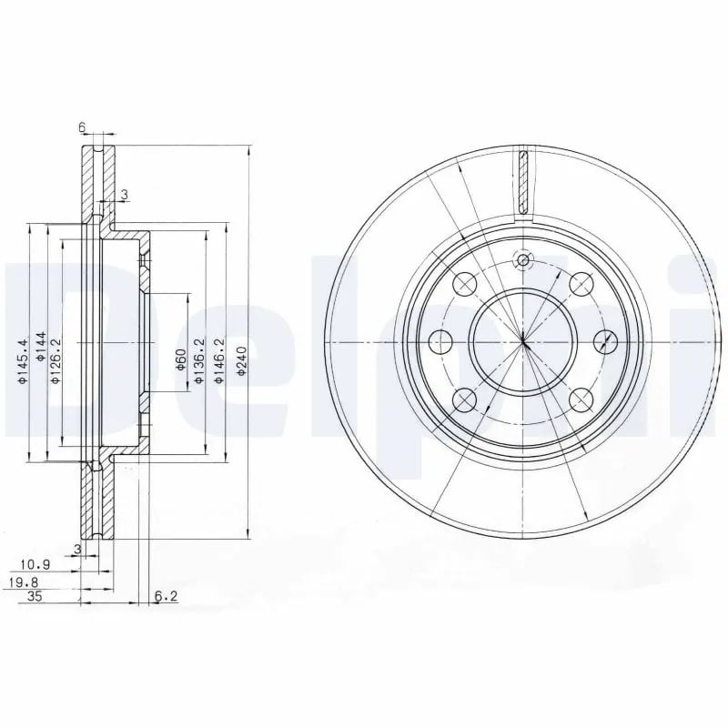 DELPHI BG3568 Fren Diski 569021 uygun fiyat hızlı kargo