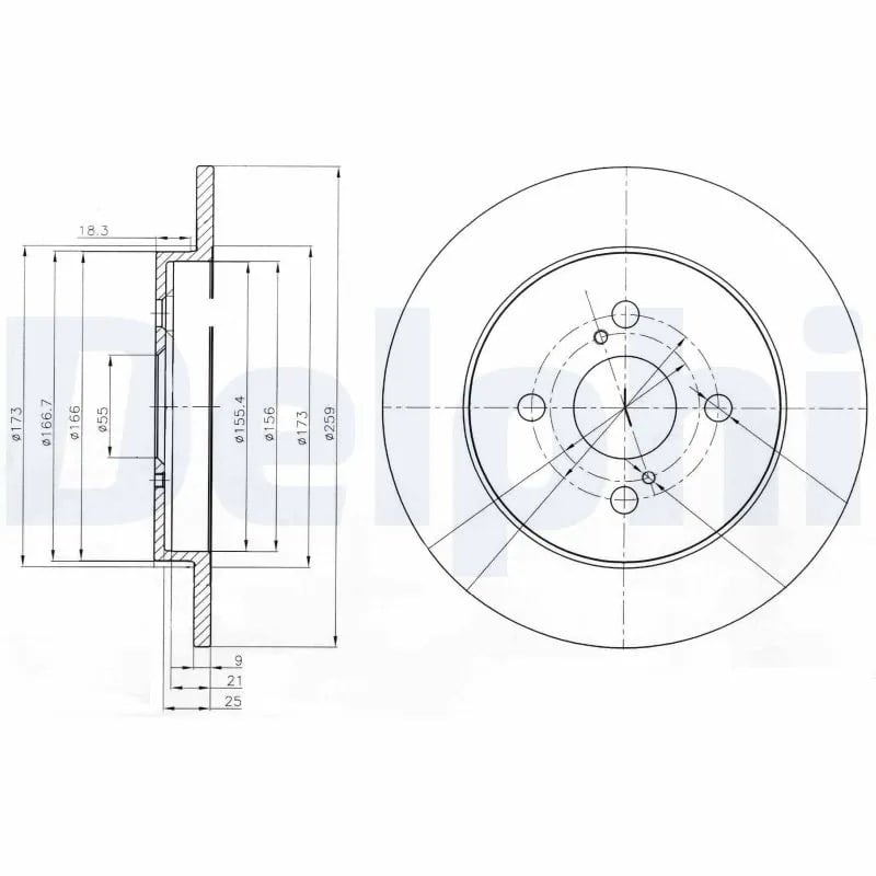 DELPHI BG4055 Fren Diski 42431 52080 uygun fiyat hızlı kargo