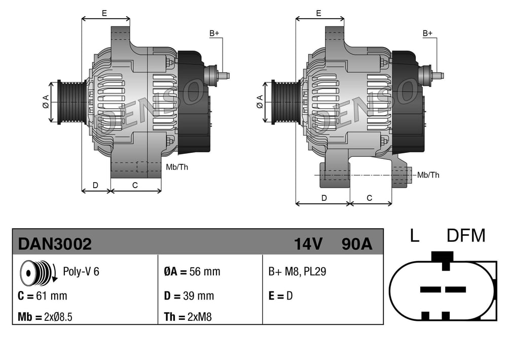 DENSO DAN3002 Alternatör 028903028D uygun fiyat hızlı kargo
