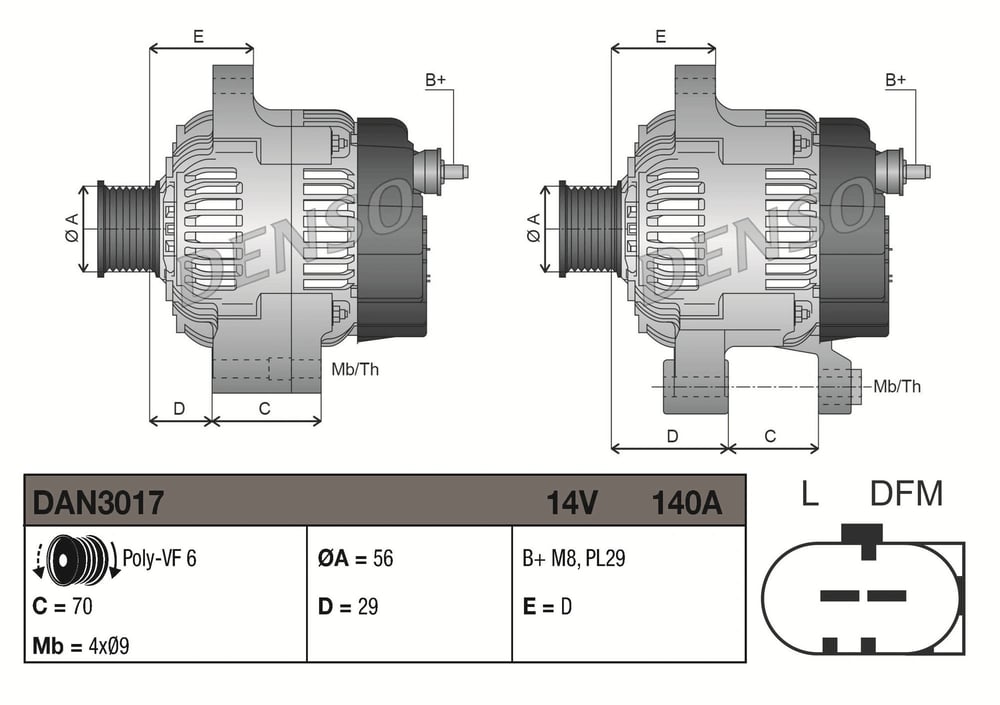 DENSO DAN3017 Alternatör 06B903016AA uygun fiyat hızlı kargo