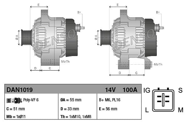 DENSO DAN1019 Alternatör 27060 0T020 uygun fiyat hızlı kargo
