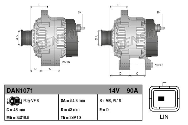 DENSO DAN1071 Alternatör 1608066080 uygun fiyat hızlı kargo