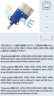 FAE 24848 Fren Pedal Sensörü 1224326 uygun fiyat hızlı kargo