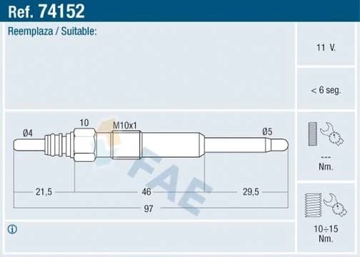 FAE 74152 Isıtma Bujisi Kızdırma Bujisi 04863826AA uygun fiyat hızlı kargo