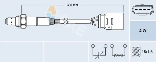 FAE 77435 Oksijen Sensörü Lambda Sensörü 03D906265A uygun fiyat hızlı kargo