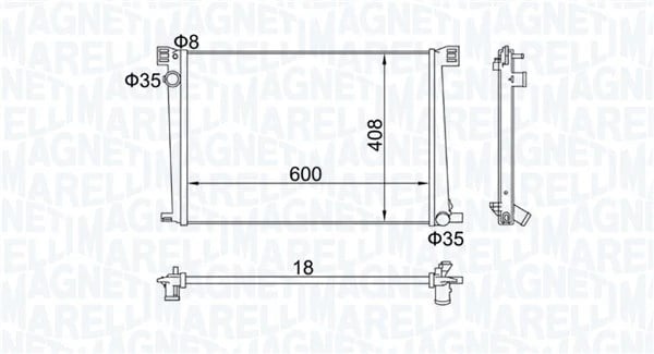 MAGNETI MARELLI 350213168600 Su Radyatörü 17117535099 uygun fiyat hızlı kargo