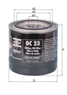 MAHLE OC 23 Yağ Filtresi 0141151110 uygun fiyat hızlı kargo