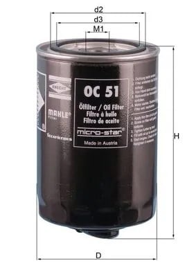 MAHLE OC 51 OF Yağ Filtresi 0009830624 uygun fiyat hızlı kargo
