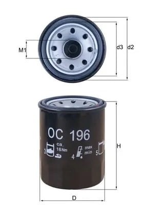 MAHLE OC 196 Yağ Filtresi 00308662667 uygun fiyat hızlı kargo