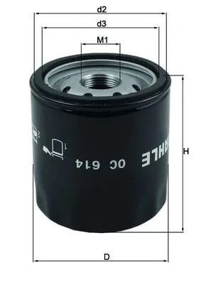 MAHLE OC614 Yağ Filtresi 00K04884900AB uygun fiyat hızlı kargo