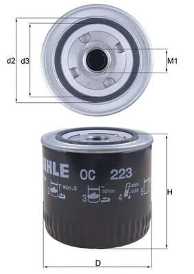 MAHLE OC 223 Yağ Filtresi 4186267 uygun fiyat hızlı kargo