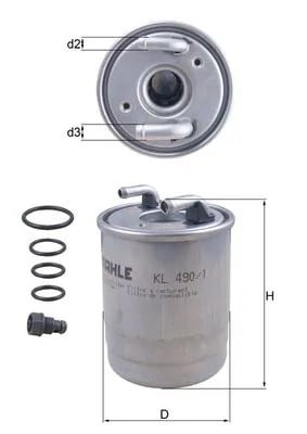 MAHLE KL 490 1D Yakıt Filtresi 6420902252 uygun fiyat hızlı kargo