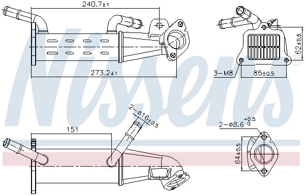 NISSENS 989451 EGR Soğutucu 9800570780 uygun fiyat hızlı kargo