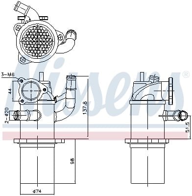 NISSENS 989423 EGR Soğutucu 04L131513B uygun fiyat hızlı kargo