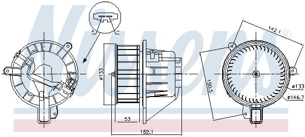 NISSENS 87546 Kalorifer Fan Motoru 2Q1819021 uygun fiyat hızlı kargo