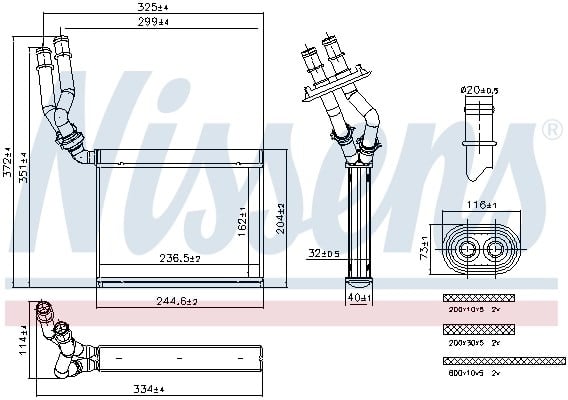 NISSENS 707299 Kalorifer Radyatörü 7P0819031 uygun fiyat hızlı kargo