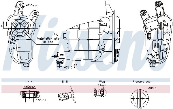 NISSENS 996315 Motor Su Deposu 8K0121405F uygun fiyat hızlı kargo