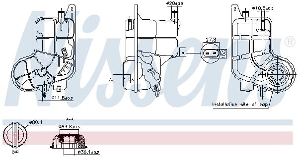 NISSENS 996288 Motor Su Deposu 4F0121403C uygun fiyat hızlı kargo