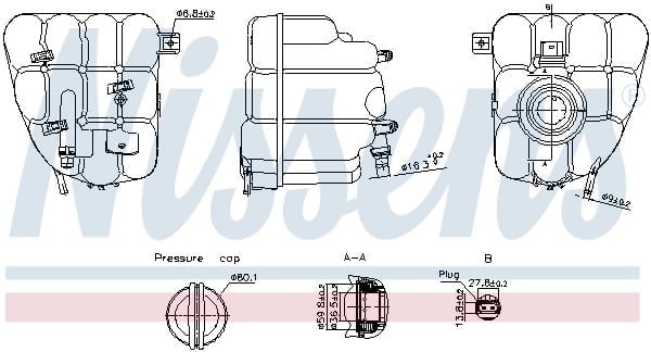 NISSENS 996255 Motor Su Deposu 7P0121407 uygun fiyat hızlı kargo
