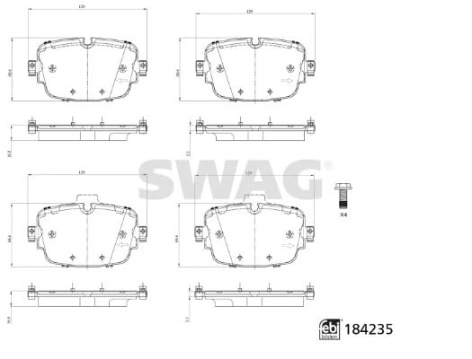 SWAG 33 10 9325 Fren Balatası 4M0698451AA uygun fiyat hızlı kargo